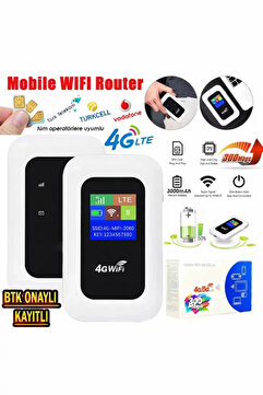 jetucuzal 4G A8-E Mobil Sim Kartlı WiFi Router 300Mbps Kablosuz 3000mAh Taşınabilir Hotspot Cep Modem