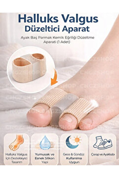 CNGZSHOP Ayak Baş Parmak Kemik Eğriliği Düzeltici Halluks Valgus Parmak Koruyucu Silikon Gece Gündüz Aparat