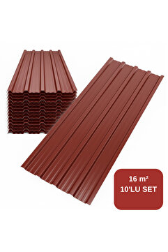 mm demir çelik Galvanizli Trapez Çatı Kaplama Sacı – 2 Metre (10 Adet-Su Geçirmez ve Paslanmaz Metal Sac)