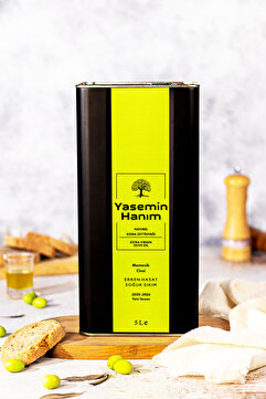 YASEMİN HANIM Memecik 0,1-0,3 Asit 2025-2026 Erken Hasat Soğuk Sıkım Naturel Sızma Zeytinyağı 5lt. Yeni Hasat