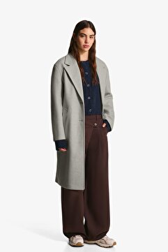 Bershka Yumuşak dokulu uzun palto