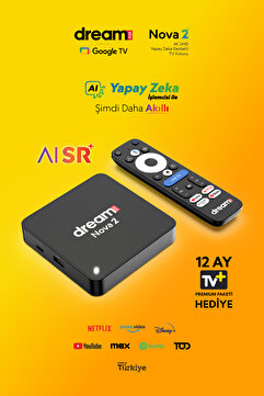 Dreamstar Nova 2 | Android 14 | Yapay Zeka | 12 AY TV+ Üyelik Hediyeli | 4K Lisansli Android TV Box |