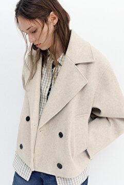 Pull & Bear Yumuşak kısa kaşe kaban