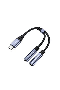 Veggieg Type-C to 3.5mm Aux ve Mikrofon Dönüştürücü Adaptör DAC Chip HiFi Ses Kartı