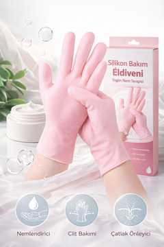 BEYZANA Silikon Bakım Eldiveni Nemlendirici Ve Çatlama Önleyici Jel El Peelingi Ölü Deri Atıcı 1 Çift