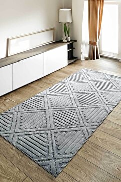 Decomia Home Hilda İskandinav Dokuma Bukleli Premium Gri Puffy Peluş Yolluk Koridor Halısı Salon Halısı