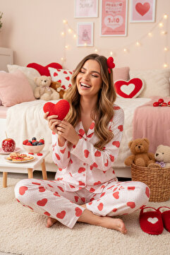 Strawberry Pamuklu Düğmeli Pijama Takım