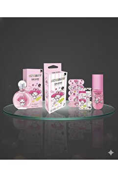 MY MELODY Çocuk Parfüm baskılı EAU 50 ml - Lipcare - Simli Body Mist - Yarabandı 10 Adet