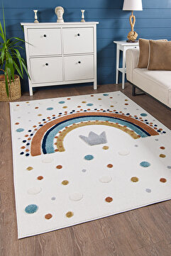 venucci home & living Quincey Bukleli Yumuşak Peluş Post Shaggy Krem Çocuk Odası Oturma Odası Salon Mutfak Halısı