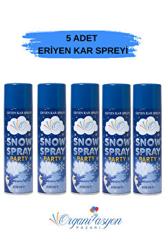 Organizasyon Pazarı 5 Adet Eriyen Kar Spreyi 200 ml Leke Bırakmayan Parti Kar Köpüğü Düğün Kına Doğum Günü Yılbaşı Bekar