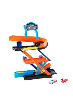 HOT WHEELS City™ Macera Başlangıç Garajı Oyun seti ve 1:64 ölçekli metal oyuncak araba JHL94