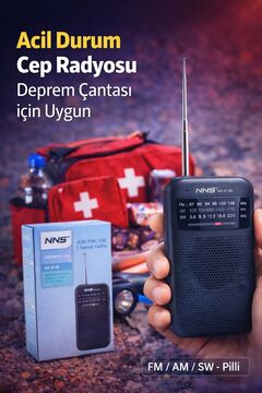 ULTRATEKNO NS-8138 FM / AM / SW 3 Bant Deprem Çantasına Uygun Taşınabilir Cep Radyosu | Pilli Mini Radyo