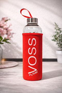 Comprox Kırmızı Sağlıklı Cam Matara 1000 ml Su Şişesi 1lt Sporcu Matarası