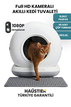 Haustier CB002 KAMERALI Akıllı Otomatik Kedi Tuvaleti, APP ile Kontrol, TÜRKİYE GARANTİLİ