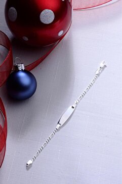 innuendo jewelery 925 Ayar Gümüş İnce Zincir Erkek Kız Çocuk Bebek Künyesi
