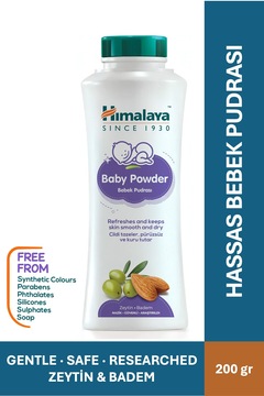 Himalaya Since 1930 Hassas Bebek Pudrası 200 Gr, Hassas Ciltler, Zeytin, Badem Yağı, Paraben, Silikon Içermez