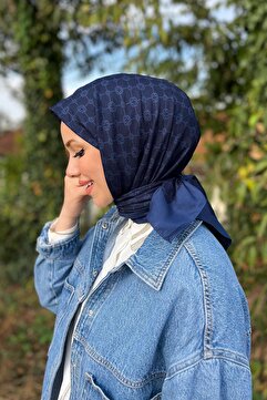 Aker Elegance Monogram Eşarp - 1090500-921 - Lacivert