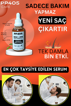 pp405 Saç Çıkartıcı ve Gürleştirici Serum Kellik Karşıtı Kel Bölgeler İçin Hızlı Saç Uzatma - 1 Adet