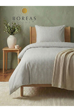 Boreas Home LİNES PREMİUM Çarşafı Lastikli TEK Kişilik Nevresim Takımı