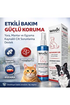 Vetorjin Kedi & Köpek Mantar Spreyi 100 ml | Yara Bakım Spreyi | Antiseptik Cilt Bakım Spreyi
