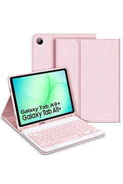 m.tk moveteck Samsung Galaxy Tab A11 Plus/A9 Plus 11 Inç Bluetooth Özellikli Standlı Kalem Bölmeli Klavyeli Kılıf