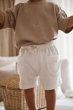 Oh La La Koala For Little Ones Beyaz Basic Cepli Çocuk Şort