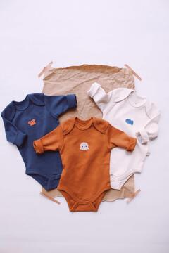 OhlalaKoala 3lü Nakışlı Çıt Çıtlı Uzun Kollu Body Zıbın Set Model 4