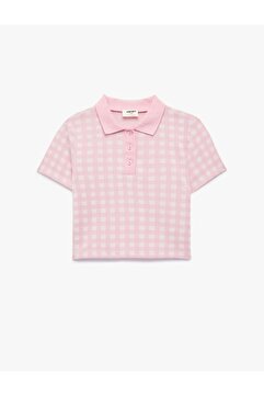 Koton Kısa Kollu Düğmeli Polo Yaka Ekoseli Polo Yaka Tişört