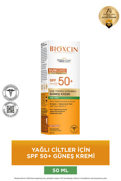 Bioxcin Sun Care Spf 50 Çok Yüksek Korumalı Güneş Kremi 50 ml Karma Yağlı Cilt - Kolajen Hyaluronik