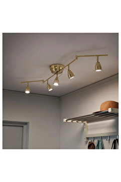 IKEA BAROMETER spot lamba, pirinç rengi, 131 cm, 5 spotlu