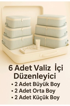 Genel Markalar Bebek 6'lı Desenli Fileli Bavul Valiz Içi Düzenleyici Hurç Organizer