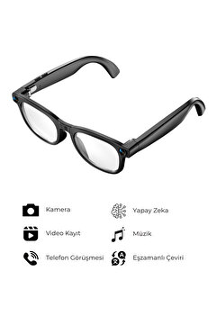 DVYEN G2 Akıllı Yapay Zeka (AI) Gözlük – Kamera, Bluetooth, Hafıza, Müzik, AI Asistan, Canlı Çeviri, IPX5