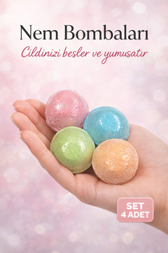GELDİMİCOM 4 adet 50gr nem bombası nem topu manikür pedikür spa banyo nemlendirici rahatlatıcı top