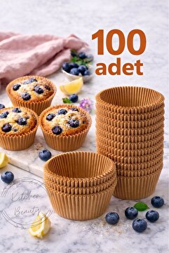 Kitchen Beauty 100 Adet Kraft Kağıt Kek Kapsülü | Muffin Cupcake Kek Kapsülü | 100'lü Kağıt Kek Kalıbı