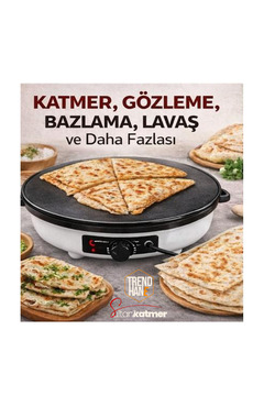 Trendhane Elektrikli katmer sacı Makinesi | Gözleme, Katmer, Bazlama, Lavaş İçin | Yapışmaz Yüzey l 50 cm alan