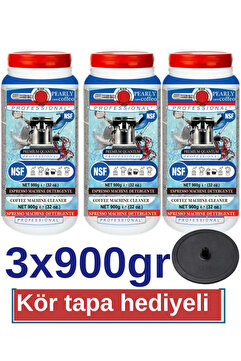 PEARLY CARE COFFEO Espresso Kahve Makinesi pearly caff Toz Deterjan Temizleyici puly 3lü Kör Tapa Hediyeli Set
