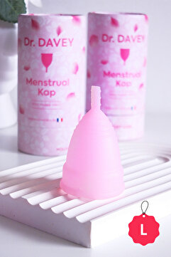 Dr. Davey Regl Kabı,menstrual Kap, Medikal Silikon, Sürekli Kullanılabilir, Çevre Dostu, Large Pembe Kesesiz