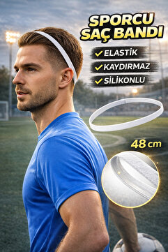 GAZELMANYA Kaydırmaz Silikonlu Saç Bandı Elastik Spor Futbol Saç Bandı Tokası Futbol Tokası Sporcu Saç Bandı