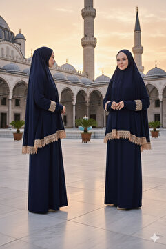 Kutay Collection Mevsimlik Başörtülü Düz Renk Kadın Namaz Elbisesi, Terletmeyen Namaz Kıyafeti, Dökümlü Ferace