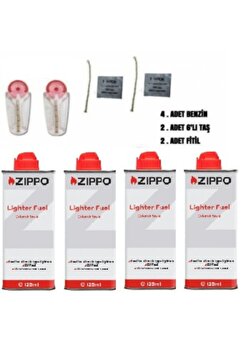 Zippo Orijinal Benzin Taş Ve Fitil 8'li