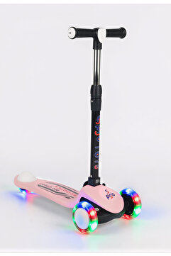 PRO Toys Işık/Ledli Üç Teker Yükseklik Ayarlanabilir ve Katlanabilir Fren Sistemli Çocuk Scooter