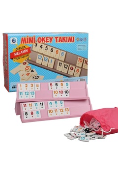 Sera Oyun Aletleri Pembe Renk Mini Okey Takımı ( Melamin Taşlı )