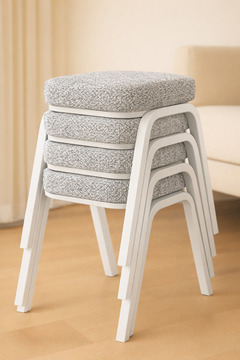 Ecowood Metal Tabure Beyaz - 4 Adet