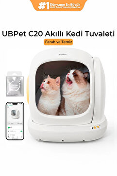 UBPet C20 Akıllı Otomatik Kedi Tuvaleti | App Kontrol, Otomatik Temizleme, 38DB Sessiz, Ağırlık Sensörü