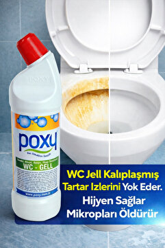 Poxy Jel Tuvalet Wc Temizleme 1 Lt Kireç, Üre Taşı Tartar Sarı Lekeler, Ağır Kir, Pas Su Yosun Izlerinide