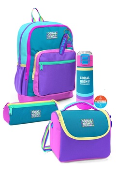 Coral High Kids pastel Desenli 4'lü okul Çantası SET