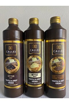 Callei Chocolate 3'lü Waffle Sos Avantaj Paketi Bitter Çikolata Beyaz Çikolata Sütlü Çikolata