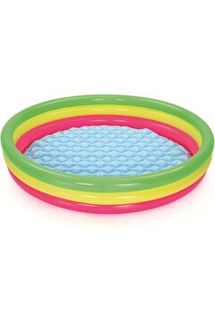 Bestway Bw51103 Şişme Taban 3 Halkalı Yuvarlak Şişme Çocuk Havuzu 102x24cm Kutulu