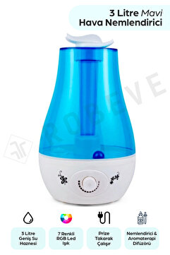 ROBEVE 3 Litre Ultrasonik Buhar Makinesi Hava Nemlendirici Buhar Makinesi Ayarlanabilir Sprey Çıkışı