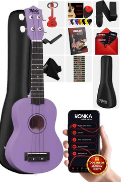 Midex UKX-901PRP Mor Soprano Ukulele (Askı Çanta Metod Pena)